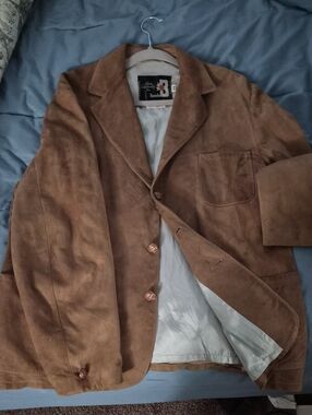 Bonds Tan Brown Suede-Look Button Shirt Jacket
